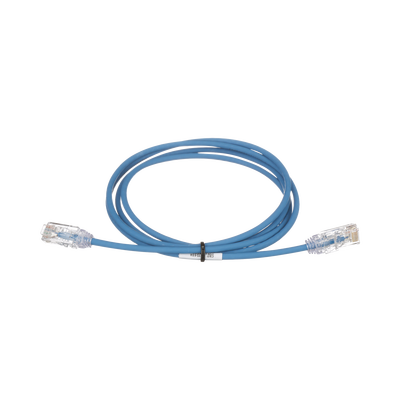 Cable de Parcheo TX6, UTP Cat6, Diámetro Reducido (28AWG), Color Azul, 4ft 