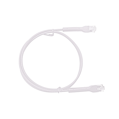 Cable de Parcheo Ultra Slim Con Bota Flexible UTP Cat6 - 10m Blanco Diámetro Reducido