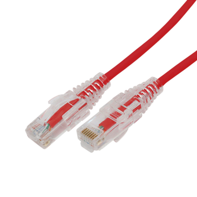 Cable de Parcheo Slim UTP Cat6A - 7 m Rojo, Diámetro Reducido (28 AWG)