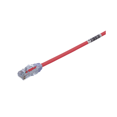 Cable de Parcheo UTP Cat6A, CM/LSZH, Diámetro Reducido (28AWG), Color Rojo, 10ft