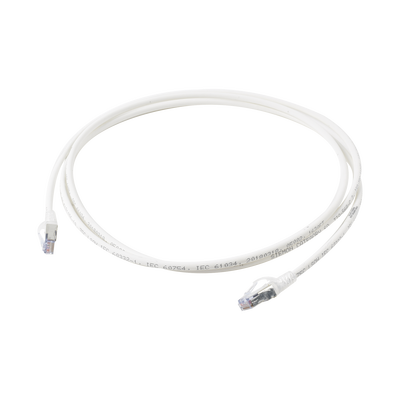 Patch Cord "Skinny" Cat6A Blindado S/FTP, 7ft, Diámetro Reducido 28 AWG, Color Blanco