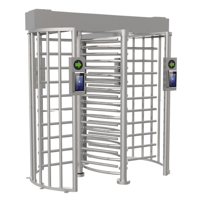 Torniquete DOBLE (2 Carriles) de Cuerpo Completo Bidireccional / Exterior / Acero Inoxidable SUS304 / 30 Personas por Minuto / Compatible con Reconocimiento Facial (Terminal no Incluida)