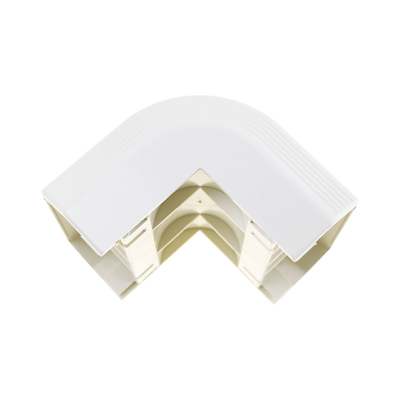 Esquinero exterior, para uso con canaleta T70, Material PVC Rígido, Color Blanco Mate