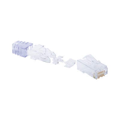 Plug RJ45 Cat6, Para Cable UTP de Calibre 23-24 AWG, Chapado en Oro de 50 micras, Paquete de 100 piezas