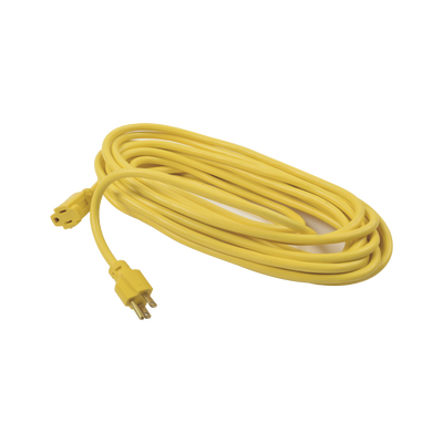 Extensión eléctrica de uso rudo aterrizada 10 metros / 127 V CA 10 A Máximo / Color Amarillo.