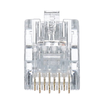 Plug RJ45 Cat5e, Para Cable UTP de Calibres 24-26 AWG, Chapado en Oro de 50 micras, Paquete de 50 piezas