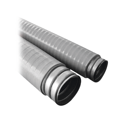 Tubo Flexible tipo Liquidtight de 1 1/2" (38 mm). Acero + Forro PVC. Rollo de 30 Metros.