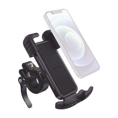 Soporte de Celular para Manillar de Motocicleta o Bicicleta / Anti Vibración / Protección de clip Antideslizante / Rotación de 360° / Bloqueo de Seguridad / Compatible con manillar de 0.6 a 1.75