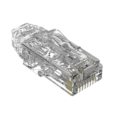 Plug RJ45 Cat6/6A, Para Cable UTP de Calibre 28 AWG, Chapado en Oro de 50 micras, Paquete de 100 piezas