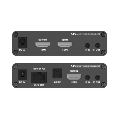 Kit Extensor HDMI hasta 700 metros con Conexión en Cascada / 4K @ 60 Hz/ 70 metros PTP con Cat 6, 6a y 7 / IPCOLOR / CERO LATENCIA / SIN COMPRIMIR / Salida Loop / IR bidireccional / Puerto S/PDIF / S