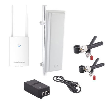 Kit de radio GWN7605LR con antena TXS25619DP, para amplia cobertura de WiFi en 90º, frecuencia (2.4 a 2.5 GHz) y (5.1 a 6.5 GHz), 1.27 Gbps y administración desde la nube gratuita