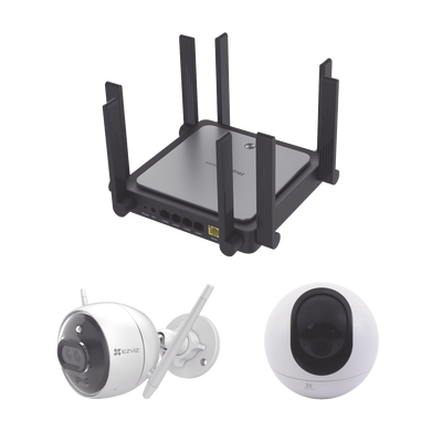 Kit de Router Ruijie Con Cámara EZVIZ / I Incluye 1 PZA CS-C6 / 1PZ C3X / Un Router RGEW3200GXPRO