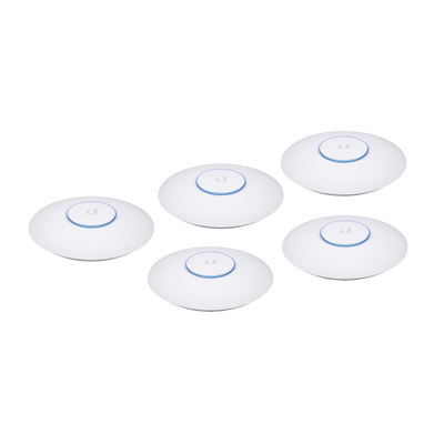 Paquete de 5 Access Point UniFi 802.11ac Wave 2, MU-MIMO4X4 con antena Beamforming, hasta 1.7 Gbps, para interior PoE 802.3af, soportan 200 clientes, No incluyen PoE´s