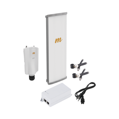 Kit de radio A5x con antena N545X4, 4.9 a 6.4 GHz, 700 Mbps, hasta 64 usuarios concurrentes,  Monitoreo a travez de la nube, incluye jumper y montaje 