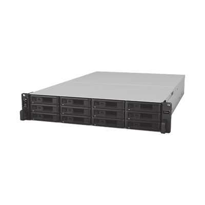 Servidor NAS para Rack (2 U) de 12 Bahías (Expandible a 36 Bahías) / Hasta 648 TB / 8 GB RAM / Servicio Nube Gratis (P2P) / Administración Remota y Respaldo Programado