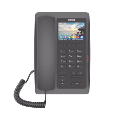 (H5W Color Negro)Teléfono IP WiFi para Hotelería, profesional de gama alta con pantalla LCD de 3.5 pulgadas a color, 6 teclas programables para servicio rápido (Hotline) PoE 