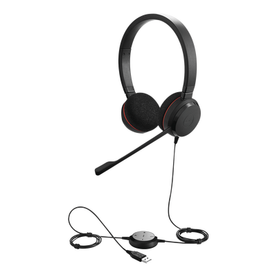 Jabra Evolve 20 DUO con conexión USB, micrófono con cancelación de ruido de ultima generación, configuración Plug and Play (4999-829-209) 