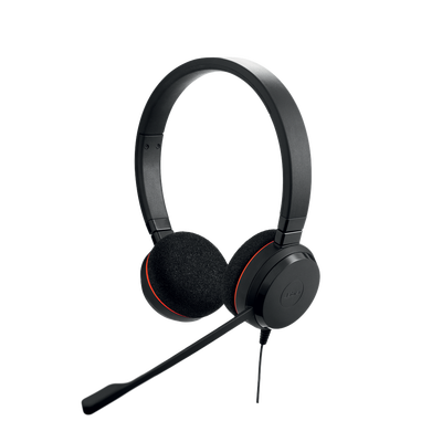 Jabra Evolve 20 Duo con conexión USB, micrófono con cancelación de ruido de última generación, configuración Plug and Play, Certificación Microsoft Teams (4999-823-109)