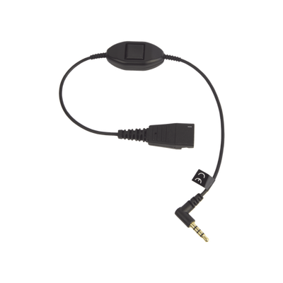 Jabra Cord QD a conector de 3.5 mm con Push-to-Talk para teléfonos celulares smartphones (8800-00-103) 