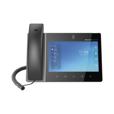 Teléfono IP Android 11, 16 líneas SIP con 16 cuentas, pantalla táctil  8", puertos Gigabit, Wi-Fi, Bluetooth, PoE, codec Opus, IPV4/IPV6 con gestión en la nube GDMS