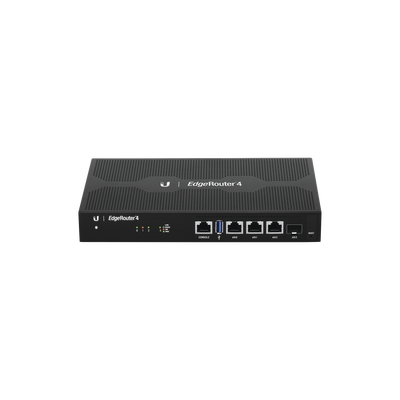 EdgeRouter 4, con 3 puertos 10/100/1000 Mbps + 1 puerto SFP, con funciones avanzadas de ruteo