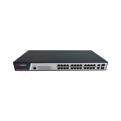 Switch PoE+ / Administrable / 24 Puertos 10/100 Mbps PoE+ / 2 Puertos 10/100/1000 Mbps Uplink + 2 Puertos SFP de Uplink / 380 W