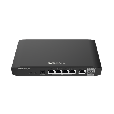 Router administrable cloud con POE+ 54w, 3 puertos LAN gigabit, 1 Puerto WAN gigabit y 1 puerto LAN/WAN gigabit configurable, hasta 100 clientes con desempeño de 600 Mbps asimétricos