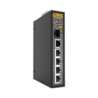 Switch Industrial PoE+ No-Administrable de 5 Puertos 10/100/1000 Mbps (4 Puertos son PoE+) + 1 puertos SFP, 90 W