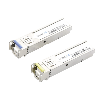 Transceptores Industriales SFP+ Bidireccionales (Mini GBIC) / Monomodo / 10 Gbps / Conector LC / Hasta 20 km de Distancia / 2 Piezas