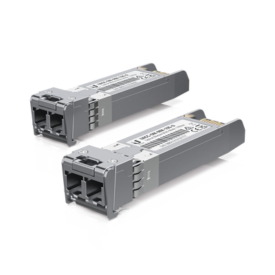 UFiber Módulo SFP+ 10G, transceptor MiniGibic MultiModo 10 Gbps, distancia 300m, conectores LC, paquete de 2 piezas