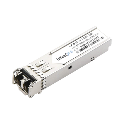 Transceptor SFP (Mini-Gbic) / Multimodo / 1.25 Gbps de velocidad / Conectores LC Dúplex / Hasta 550 m de Distancia