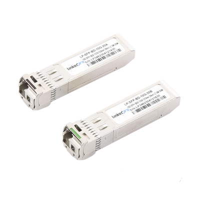 Transceptores Bidireccionales SFP+ (Mini-Gbic) / Monomodo / 10 Gbps de velocidad / Conector LC / Hasta 20 km de Distancia / 2 Piezas