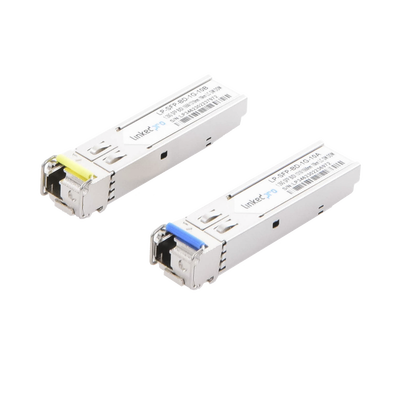 Transceptores Bidireccionales SFP (Mini-Gbic) / Monomodo / 1.25 Gbps de velocidad / Conector LC / Hasta 10 km de Distancia / 2 Piezas