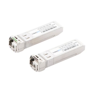 Transceptores Bidireccionales SFP+ (Mini-Gbic) / Monomodo / 10 Gbps de velocidad / Conector LC / Hasta 5 km de Distancia / 2 Piezas