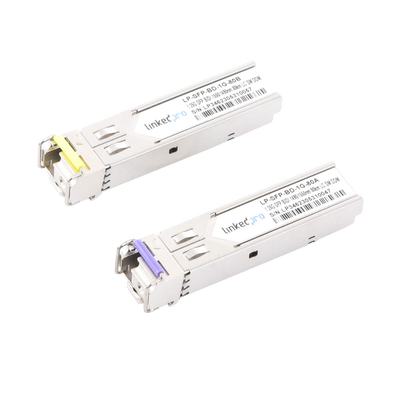 Transceptores Bidireccionales SFP (Mini-Gbic) / Monomodo / 1.25 Gbps de velocidad / Conector LC / Hasta 80 km de Distancia / 2 Piezas