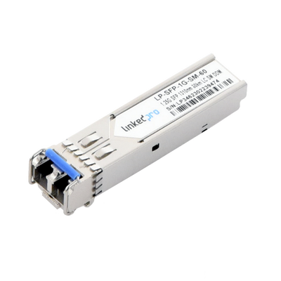 Transceptor SFP (Mini-Gbic) / Monomodo / 1.25 Gbps de velocidad / Conectores LC Dúplex / Hasta 60 km de Distancia