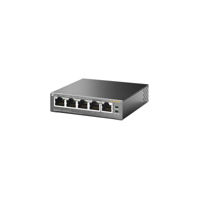 Switch PoE no Administrable de escritorio / 5 puertos 10/100 Mbps / 4 puertos PoE af/at / Presupuesto 67 W / Modo Extensor hasta 250 m / Calidad video prioritaria