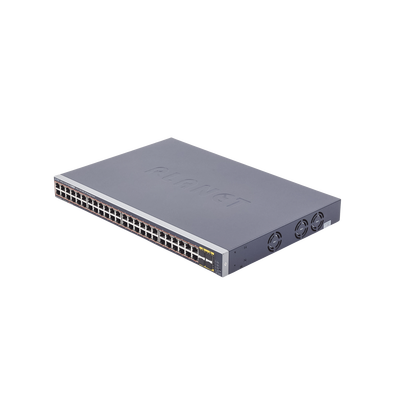 Switch Administrable de 48-Puertos 10/100/1000T 802.3at PoE + 4-Puertos 100/1000BASE-X SFP / 440W