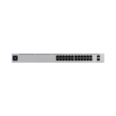 UniFi Switch USW-Pro-24-POE Gen2, con funciones capa 3, de 24 puertos PoE 802.3at/bt + 2 puertos 1/10G SFP+, 400W, pantalla informativa