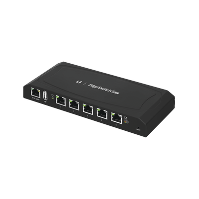 EdgeSwitch 5XP Administrable de 5 Puertos Gigabit PoE de 24 V Pasivo, con funciones avanzadas de Capa 2