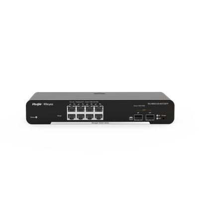 Switch Administrable PoE Capa 2 con 8 puertos Gigabit PoE 802.3af/at + 2 SFP para fibra 1Gb, gestión gratuita desde la nube, 125w