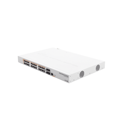 CRS328-24P-4S+RM - 24 port Gigabit Ethernet router/switch with four 10Gbps SFP+ 