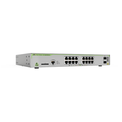 Switch PoE+ Administrable CentreCOM GS970M, Capa 3 de 16 Puertos 10/100/1000 Mbps + 2 SFP Gigabit, 247 W