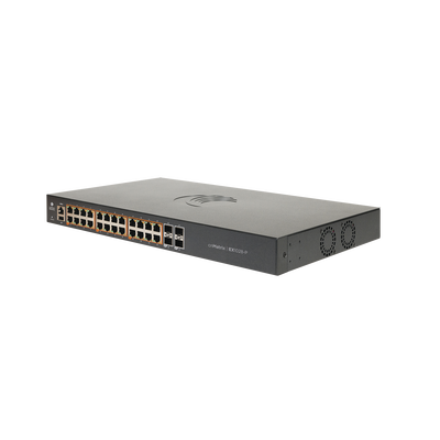 Switch cnMatrix EX1028  de 24 puertos PoE 802.3af/at, 200 W, Gigabit Ethernet y 4 SFP, Capa 2,  gestión en la nube