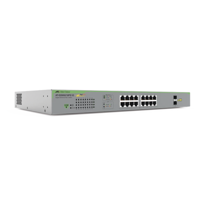 Switch PoE+ Gigabit WebSmart de 16 puertos 10/100/1000 Mbps (2 x Combo) + 2 puertos gigabit SFP (Combo), 185 W