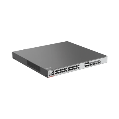 Switch Core PoE 1,650WCapa 3 Multi-Gigabit 24 puertos 10Gb/5Gb/2.5Gb/1Gb/100M, 4 puertos fibra SFP+ 10Gb y 4 puertos fibra SFP28 25Gb