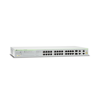 WebSmart Switch, 24 puertos PoE+ 10/100 Mbps + 2 puertos 10/100/1000 Mbps + 2 SFP Gigabit Combo, 193 W