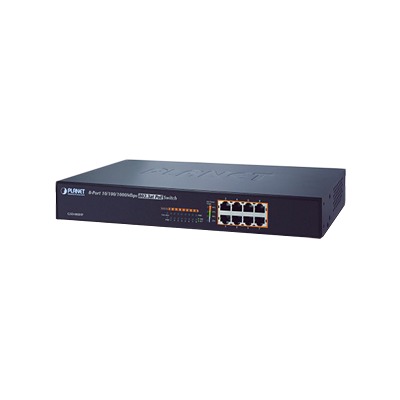 Switch no administrable PoE Gigabit de 8 Puertos 10/100/1000 Mbps con High PoE 802.3af/at, 130W potencia total