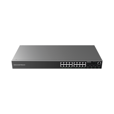 Switch Gigabit Administrable / 16 puertos 10/100/1000 Mbps + 4 Puertos SFP Uplink / Compatible con GWN Cloud.