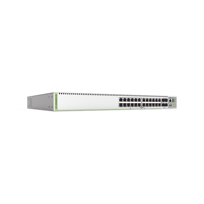 (GS980MX/28) Switch Stack L3, 24 puertos 10/100/1000-T, 4 Puertos SFP+ 10G, Fuente de poder fija